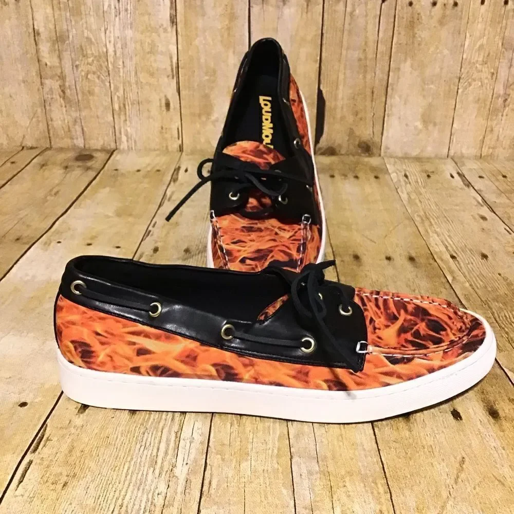 Loudmouth Sailor Flames Boat Shoes 10M
